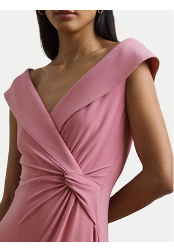 Lauren Ralph Lauren - LAUREN RALPH LAUREN Sukienka wieczorowa 253863940023 Różowy Slim Fit. Kolor: różowy. Materiał: syntetyk. Styl: wizytowy