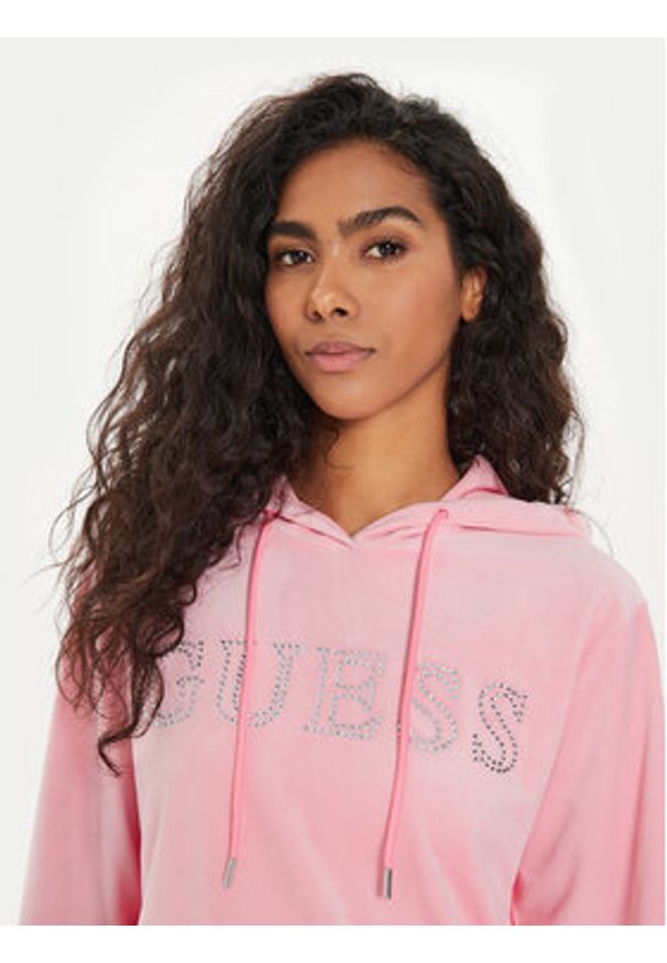 Guess Bluza V4RQ25 KBXI2 Różowy Regular Fit. Kolor: różowy. Materiał: syntetyk