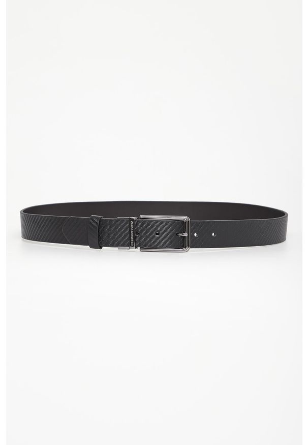 Karl Lagerfeld - Pasek męski skórzany pleciony KARL LAGERFELD. Materiał: skóra