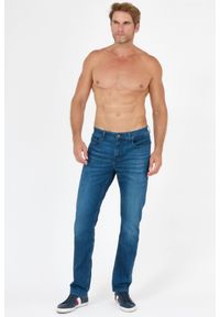 7 FOR ALL MANKIND Granatowe jeansy męskie SLIMMY. Kolor: niebieski