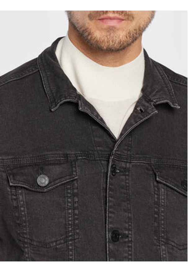 Blend Kurtka jeansowa Naril 20710737 Czarny Regular Fit. Kolor: czarny. Materiał: jeans, bawełna