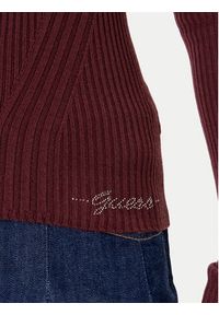 Guess Kardigan W5BR16 Z3OW2 Bordowy Slim Fit. Kolor: czerwony. Materiał: syntetyk #3