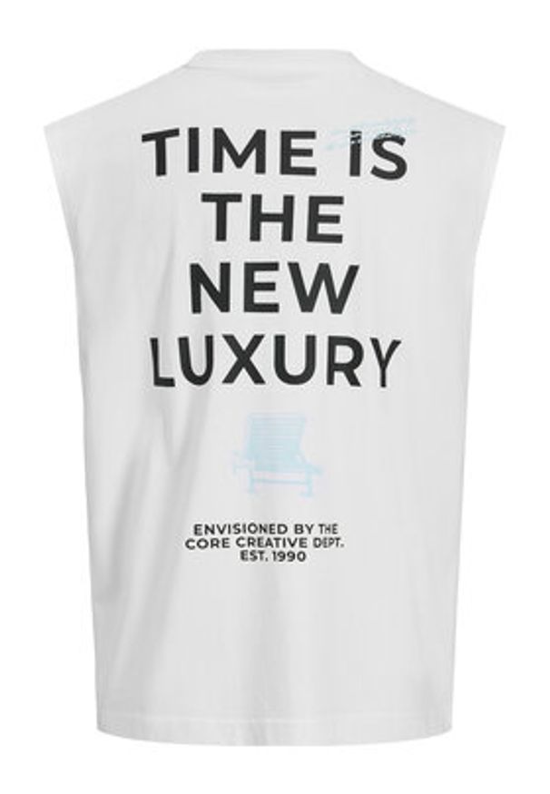 Jack & Jones Tank top Eterna 12295670 Biały Loose Fit. Kolor: biały. Materiał: bawełna