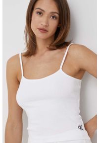 Calvin Klein Jeans top J20J218689.PPYY damski kolor biały. Kolor: biały. Materiał: lycra, materiał. Długość rękawa: na ramiączkach #2
