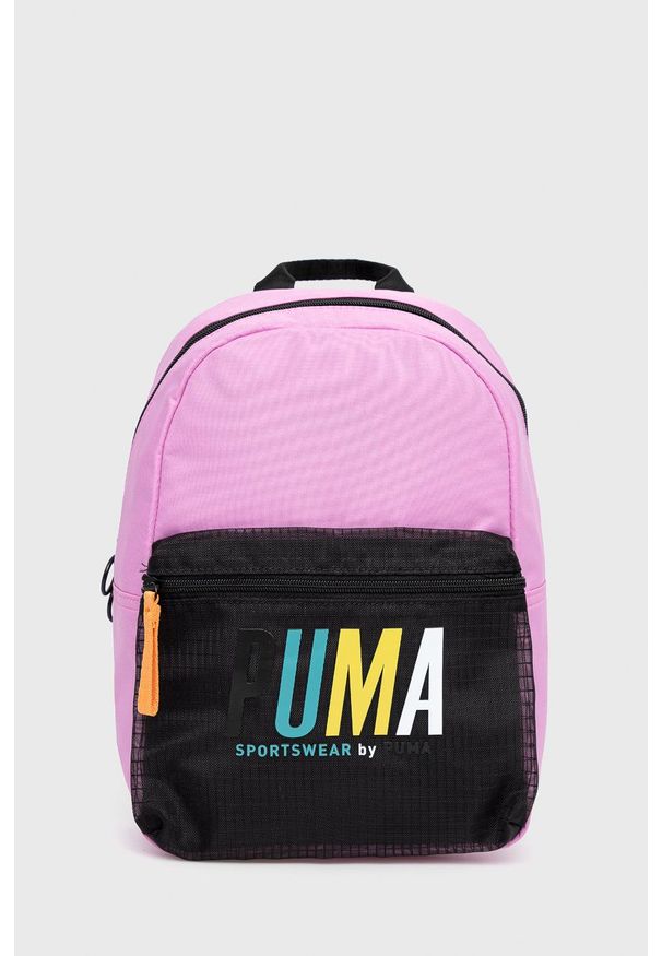 Puma plecak 78753 damski kolor różowy mały wzorzysty. Kolor: różowy. Materiał: włókno