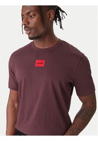 Hugo - HUGO T-Shirt Diragolino 50447978 Brązowy Regular Fit. Kolor: brązowy. Materiał: bawełna #3