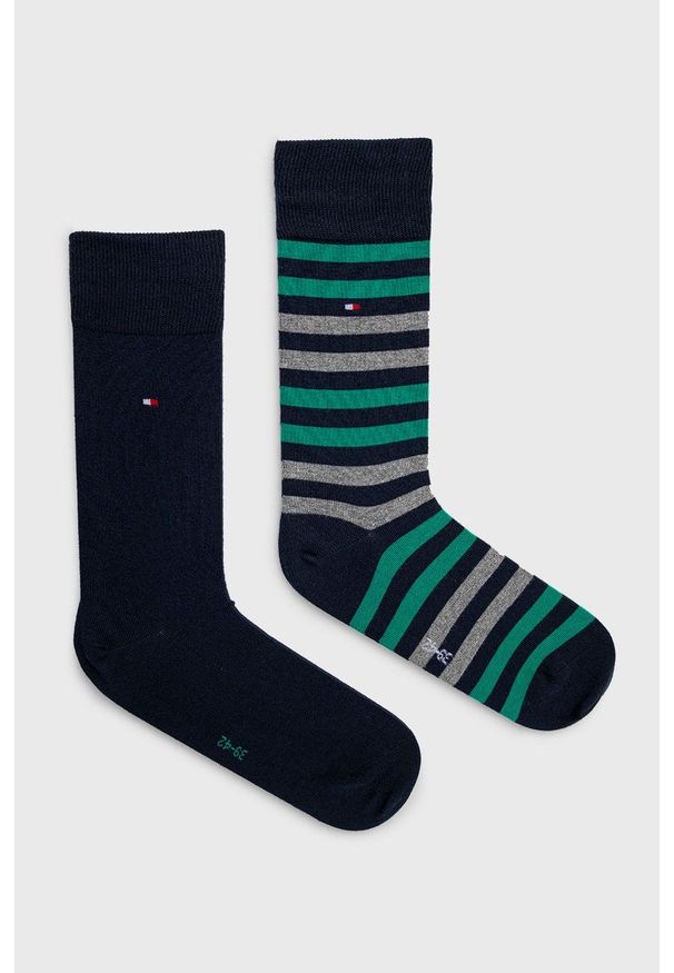 TOMMY HILFIGER - Tommy Hilfiger skarpetki (2-pack) męskie kolor granatowy. Kolor: niebieski