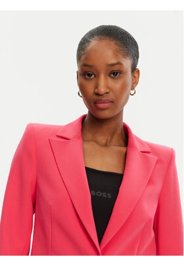 Rinascimento Marynarka CFC0122739003 Różowy Regular Fit. Kolor: różowy. Materiał: syntetyk