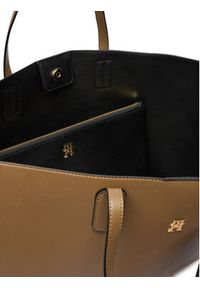 TOMMY HILFIGER - Tommy Hilfiger Torebka Th Icon Tote AW0AW18173 Brązowy. Kolor: brązowy. Materiał: skórzane #6