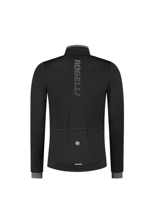ROGELLI - Koszulka rowerowa męska Rogelli Essential z długim rękawem, ocieplana. Kolor: czarny, szary, wielokolorowy. Długość rękawa: długi rękaw. Długość: długie
