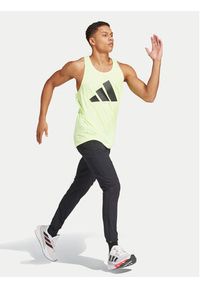Adidas - adidas Tank top Run It IN0086 Zielony Slim Fit. Kolor: zielony. Materiał: syntetyk #5