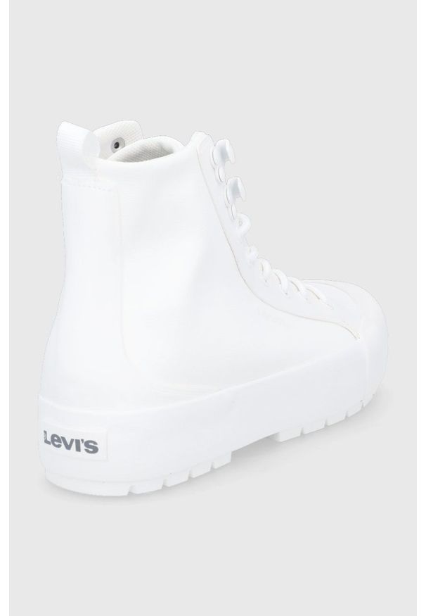 Levi's® - Levi's Trampki damskie kolor biały. Okazja: na spotkanie biznesowe. Nosek buta: okrągły. Zapięcie: sznurówki. Kolor: biały. Styl: biznesowy