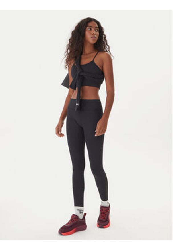 Reebok Legginsy RK25311CCW Czarny Slim Fit. Kolor: czarny. Materiał: syntetyk