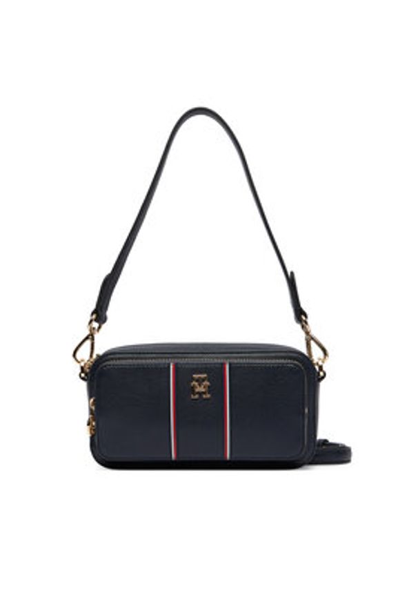 TOMMY HILFIGER - Tommy Hilfiger Torebka Th Daily Camera Bag Corp AW0AW18640 Granatowy. Kolor: niebieski. Materiał: skórzane