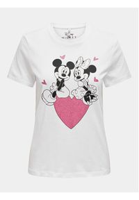 only - ONLY T-Shirt Mickey 15317991 Biały Regular Fit. Kolor: biały. Materiał: bawełna #3