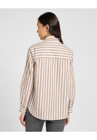 Lee - DAMSKA KOSZULA LEE ALL PURPOSE SHIRT KHAKI STRIPE 112370988. Kolor: brązowy #6