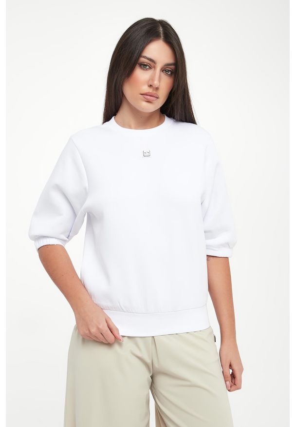 Armani Exchange - Bluza damska z krótkim rękawem ARMANI EXCHANGE. Długość rękawa: krótki rękaw. Długość: krótkie