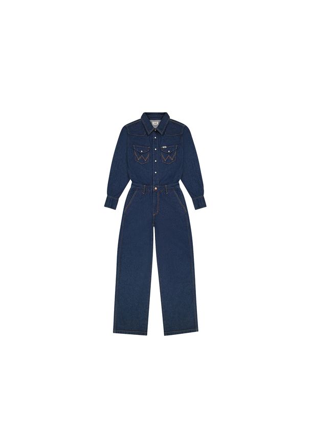 Wrangler - DAMSKI KOMBINEZON WRANGLER TROUSER COVERALL AGED BLUE 112356439