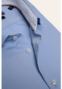 Tommy Hilfiger Tailored - Koszula. Typ kołnierza: kołnierzyk włoski. Kolor: niebieski. Materiał: tkanina, bawełna. Wzór: gładki. Styl: elegancki #7