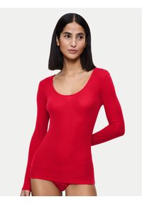 Triumph Koszulka piżamowa Bauty Layers 10225060 Czerwony Slim Fit. Kolor: czerwony. Materiał: lyocell