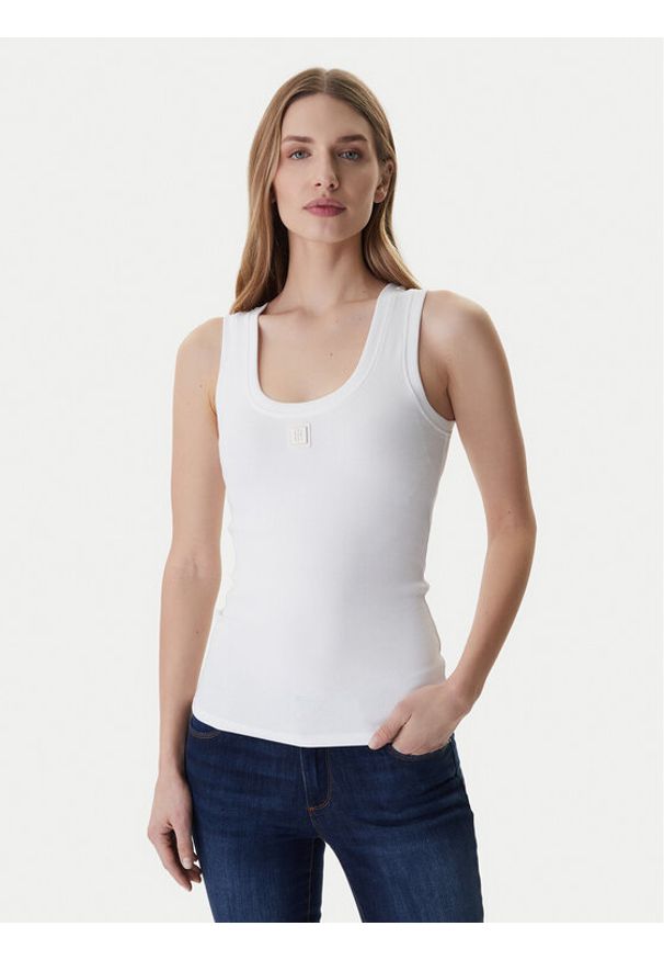 Fracomina Top FP26ST2001J40101 Biały Slim Fit. Kolor: biały. Materiał: bawełna