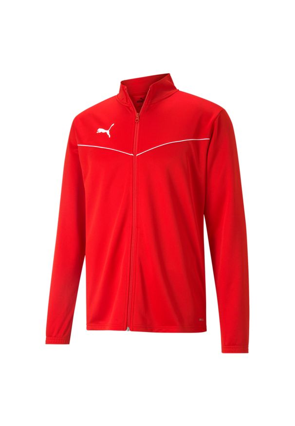 Bluza męska Puma teamRISE Training Poly Jacket czerwona. Kolor: czerwony, biały, wielokolorowy. Materiał: poliester. Sport: piłka nożna