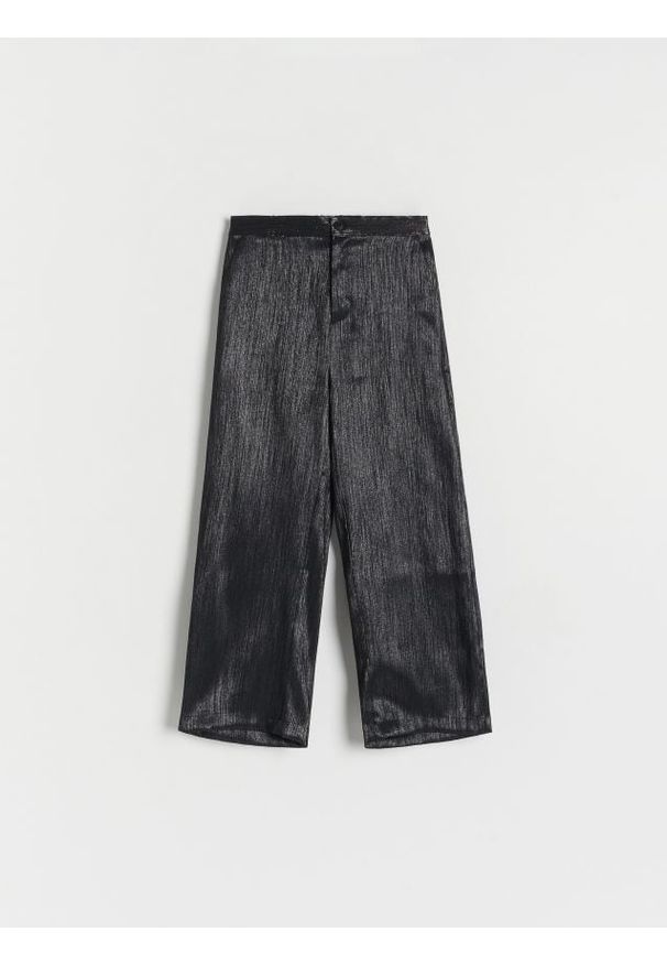 Reserved - Spodnie z wiskozą - czarny. Kolor: czarny. Materiał: wiskoza