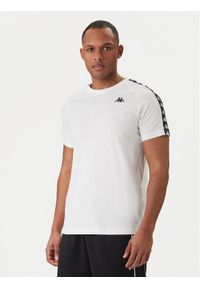 Kappa T-Shirt 303UV10 Biały Slim Fit. Kolor: biały. Materiał: bawełna #1