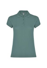 ROLY - Damska Koszulka Polo W Gwiazdki. Typ kołnierza: polo. Kolor: zielony #1