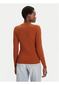 GANT - Gant Kardigan 4800103 Brązowy Slim Fit. Kolor: brązowy. Materiał: bawełna #4