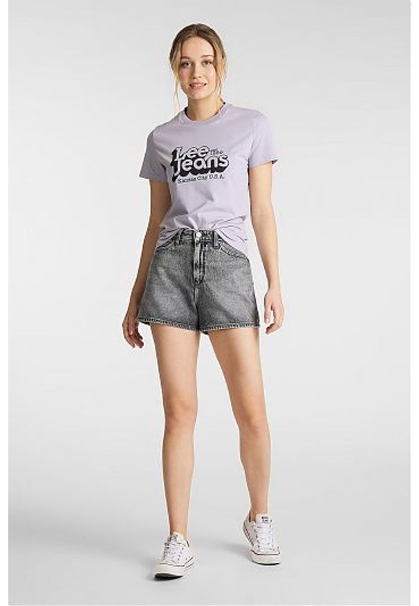 Lee - LEE Thelma Short DAMSKIE SHORTY JEANSOWE GREY SARANDON L37BGFZN 112107964. Materiał: jeans