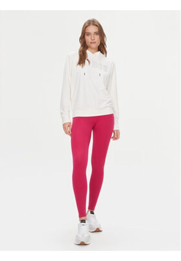 Guess Legginsy Rib-Seamless V4RB00 Z3CC0 Różowy Slim Fit. Kolor: różowy. Materiał: syntetyk