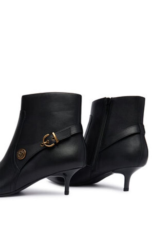 Pinko - PINKO Botki Gloria 14 SD0367 P087 Czarny. Kolor: czarny. Materiał: skóra