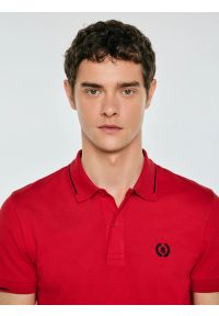 Big-Star - Koszulka męska polo bordowa Polian 604. Typ kołnierza: polo. Kolor: czerwony. Materiał: dzianina, materiał, bawełna. Wzór: haft, paski, aplikacja. Styl: klasyczny, elegancki #5
