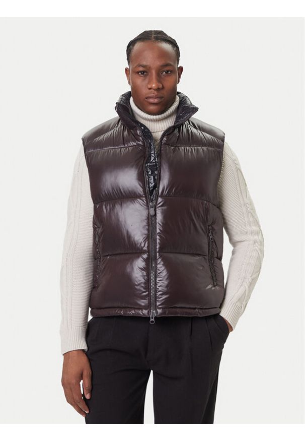 Save The Duck Kamizelka D81382U LOVE21 Brązowy Regular Fit. Kolor: brązowy. Materiał: syntetyk