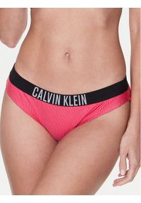 Calvin Klein Swimwear Dół od bikini KW0KW01986 Różowy. Kolor: różowy. Materiał: syntetyk