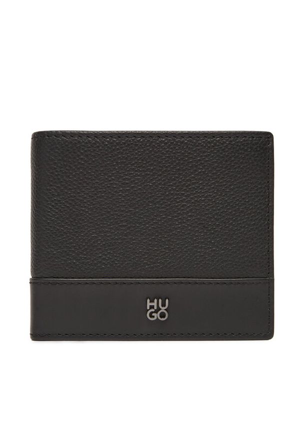 Hugo - HUGO Mały Portfel Męski 50548314 Czarny. Kolor: czarny. Materiał: skóra