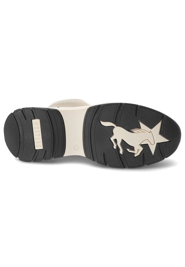 Białe Botki Mustang Ocieplane Obuwie Damskie. Okazja: na co dzień. Zapięcie: zamek. Kolor: biały. Materiał: syntetyk, materiał. Styl: casual