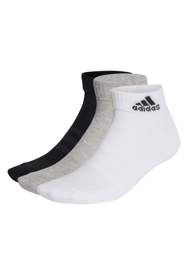Adidas - Skarpety adidas Cushioned Sportswear Ankle Socks 3p. Kolor: szary, wielokolorowy. Sport: bieganie