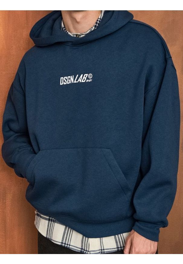 Sinsay - Bluza z kapturem - granatowy. Typ kołnierza: kaptur. Kolor: niebieski