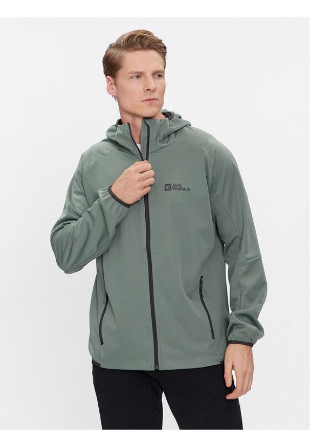 Jack Wolfskin Kurtka softshell Feldberg Hoody 1306922 Zielony Regular Fit. Kolor: zielony. Materiał: syntetyk