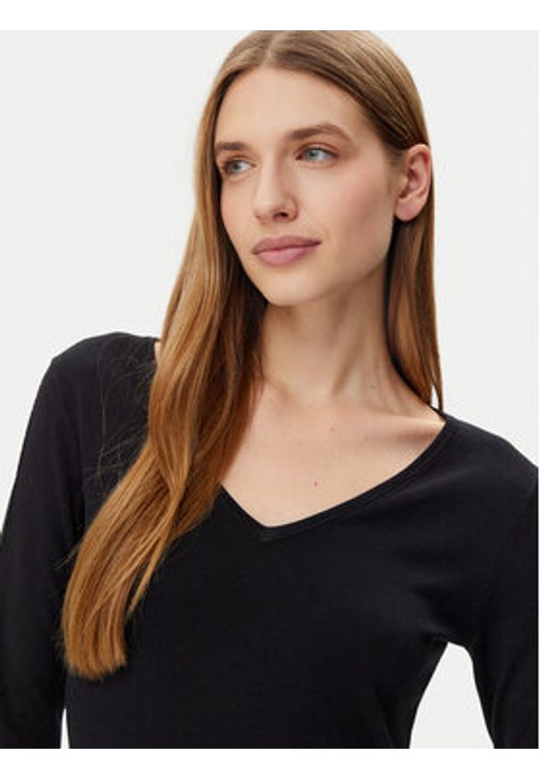 Morgan Sweter 251-MIELO Czarny Slim Fit. Kolor: czarny. Materiał: wiskoza