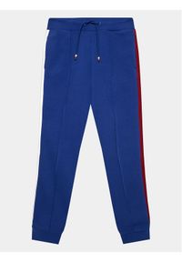 TOMMY HILFIGER - Tommy Hilfiger Spodnie dresowe Globral Stripes KB0KB08404 D Niebieski Regular Fit. Kolor: niebieski. Materiał: bawełna