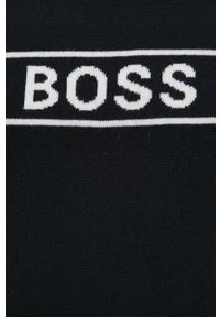 BOSS - Boss Sweter wełniany męski kolor czarny. Okazja: na co dzień. Kolor: czarny. Materiał: wełna. Długość rękawa: długi rękaw. Długość: długie. Styl: casual #3