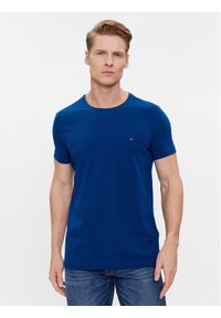 TOMMY HILFIGER - Tommy Hilfiger T-Shirt Stretch Slim Fit Tee MW0MW10800 Niebieski Slim Fit. Kolor: niebieski. Materiał: bawełna #1