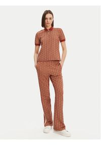 Lacoste Polo DF3364 Brązowy Slim Fit. Typ kołnierza: polo. Kolor: brązowy. Materiał: bawełna, syntetyk