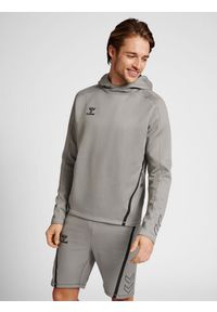 Bluza z kapturem Hummel Cima XK. Typ kołnierza: kaptur. Kolor: szary. Materiał: materiał. Wzór: nadruk