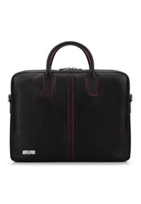 Wittchen - Torba na laptopa 11’’/12’’ skórzana z przeszyciem na środku -. Kolor: czarny, czerwony, wielokolorowy. Materiał: skóra. Wzór: haft. Styl: casual, elegancki