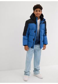 bonprix - Hydrofobowa kurtka zimowa na polarowej podszewce. Kolor: niebieski. Materiał: polar. Sezon: zima #3