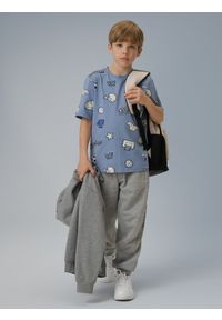 4f - 4F Spodnie dresowe joggery chłopięce - szare 158 (12-13 lat). Okazja: na co dzień. Kolor: szary. Materiał: dresówka. Sezon: lato. Styl: casual #1